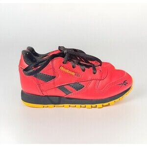 Reebok Classic Red Leather Sneakers Toddler Size 10 Shoes Retro Kids Athletic